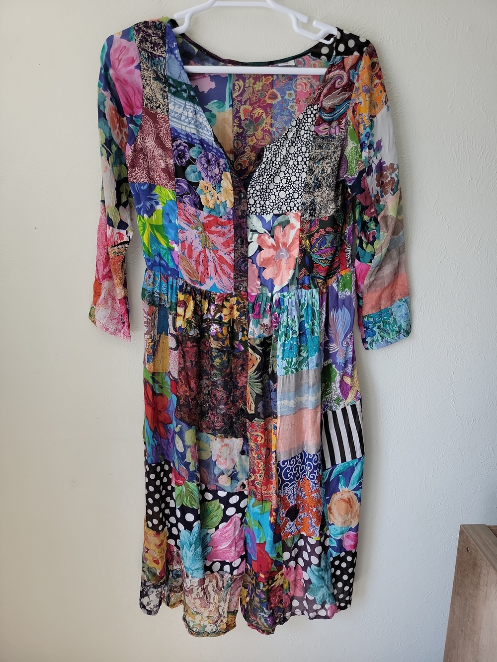 Patchwork Floral Midi Dress